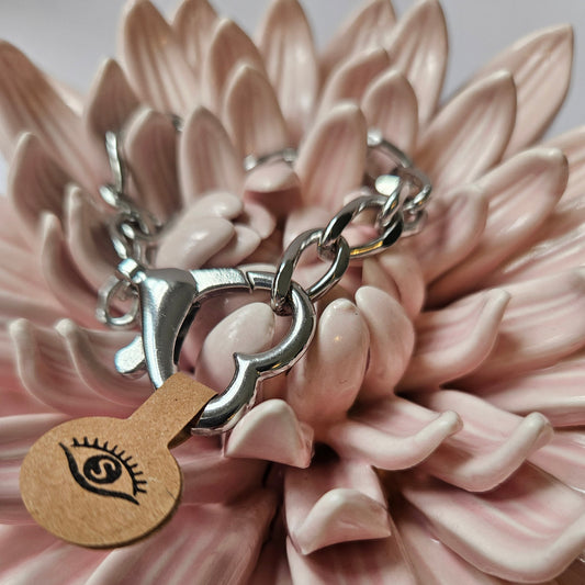 Halskettenverlängerung / Armband mit Herz Karabiner für Choker in silber