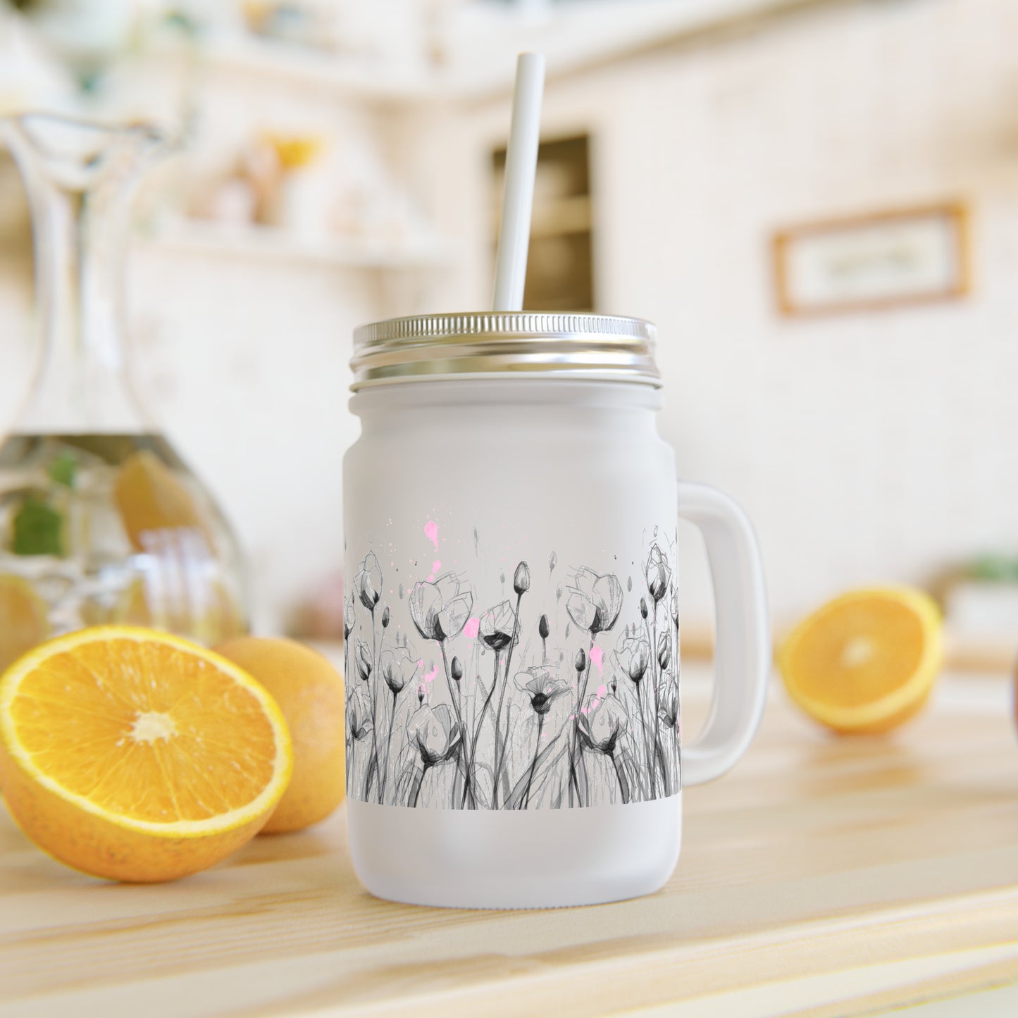 Floral Mason Jar Tumbler - Raum zum Wachsen
