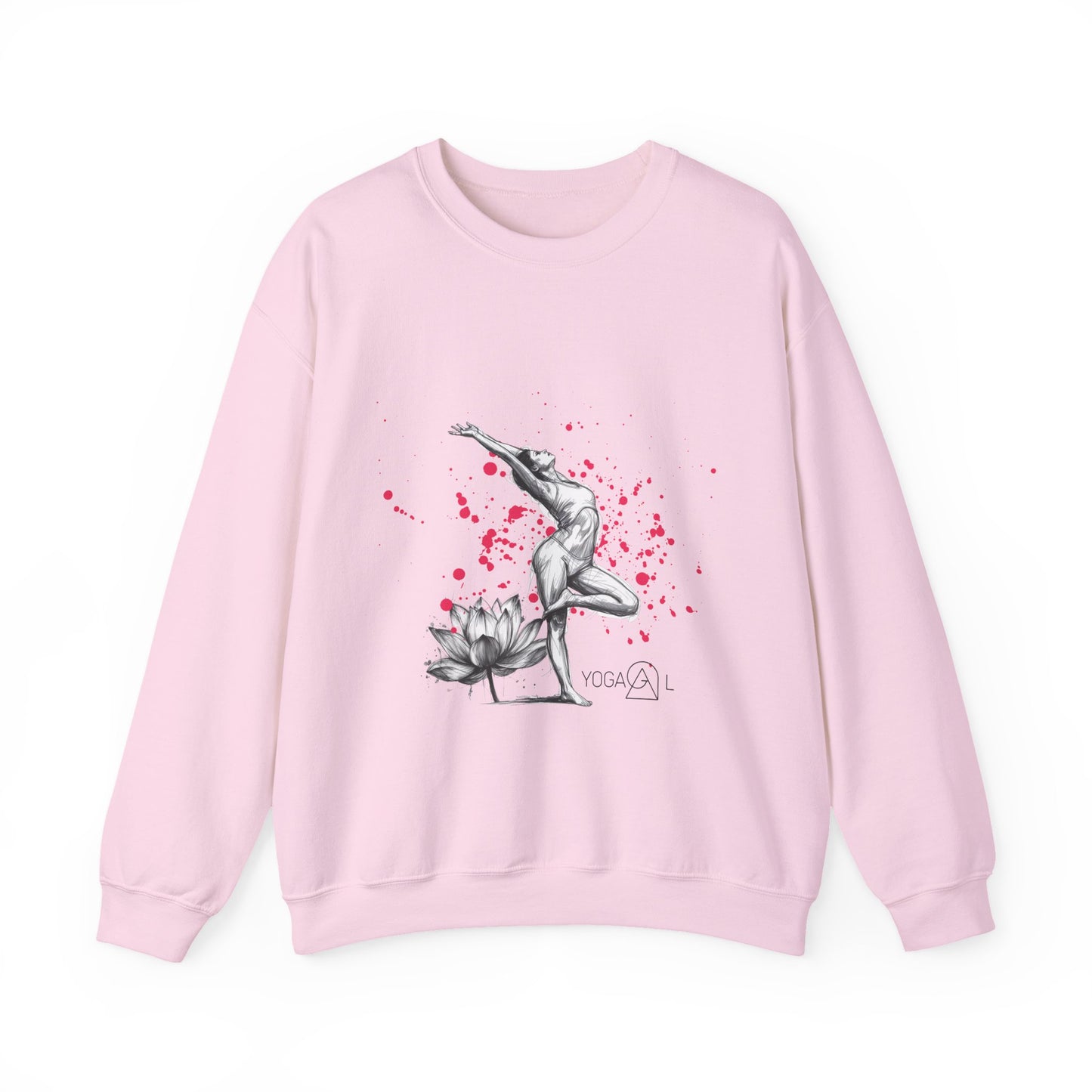 Yoga Lotus Crewneck Sweatshirt — yogagal "free yourself" pink splash rosa