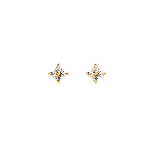 Flower Caltrop Diamond Edelstahl Ohrstecker