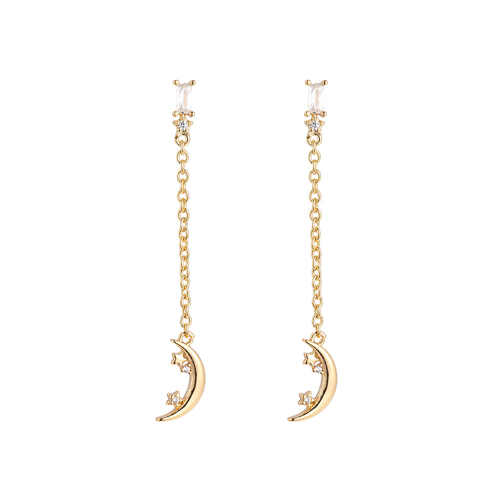 Moon Star Swing Vergoldete Ohrketten