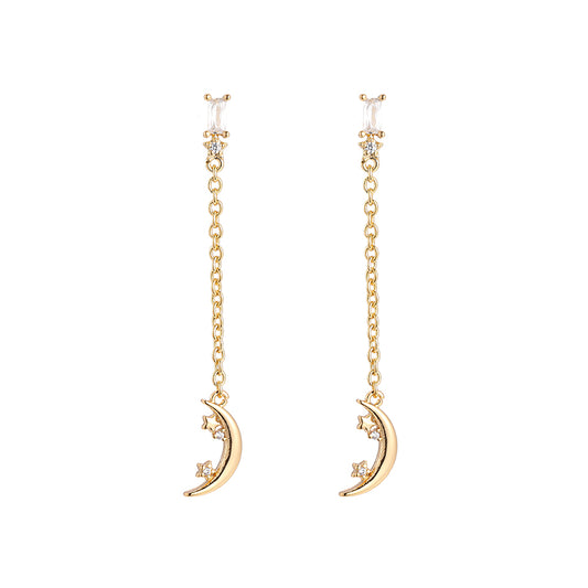 Moon Star Swing Vergoldete Ohrketten