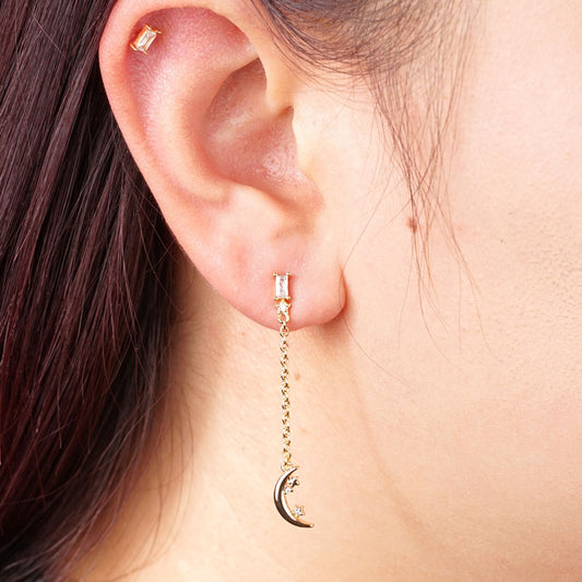 Moon Star Swing Vergoldete Ohrketten