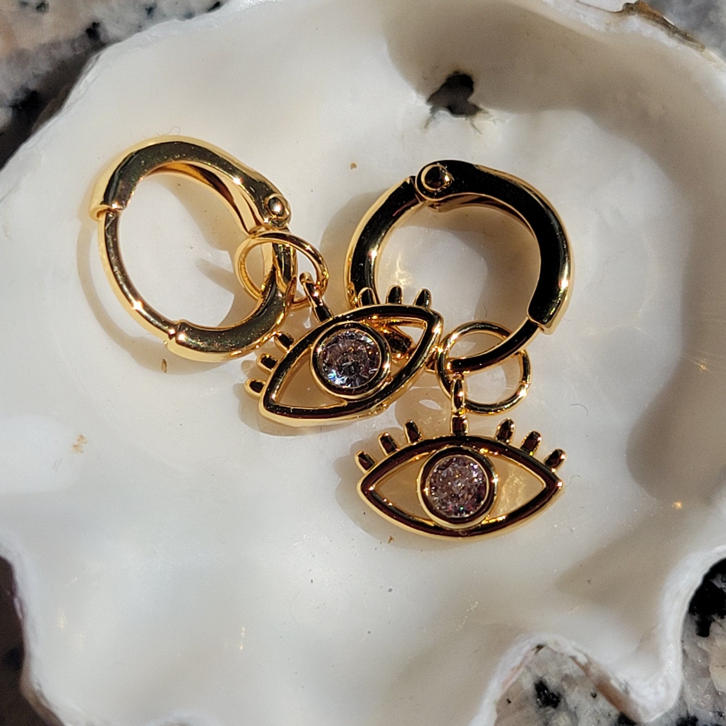 Ohrringe "Diamond Eye" vergoldet 20mm Hoops