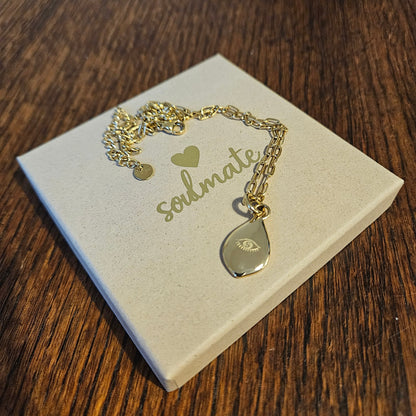 Halskette SoulPrint Gold mit Blatt-Anhänger