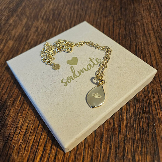 Halskette SoulPrint Gold mit Blatt-Anhänger