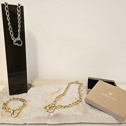 Halskettenverlängerung / Armband mit Herz Karabiner für Choker in Gold