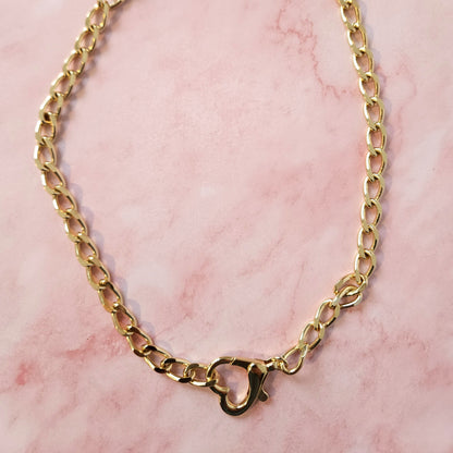 Liebesschloss Halskette mit Herz Karabiner Choker in Gold