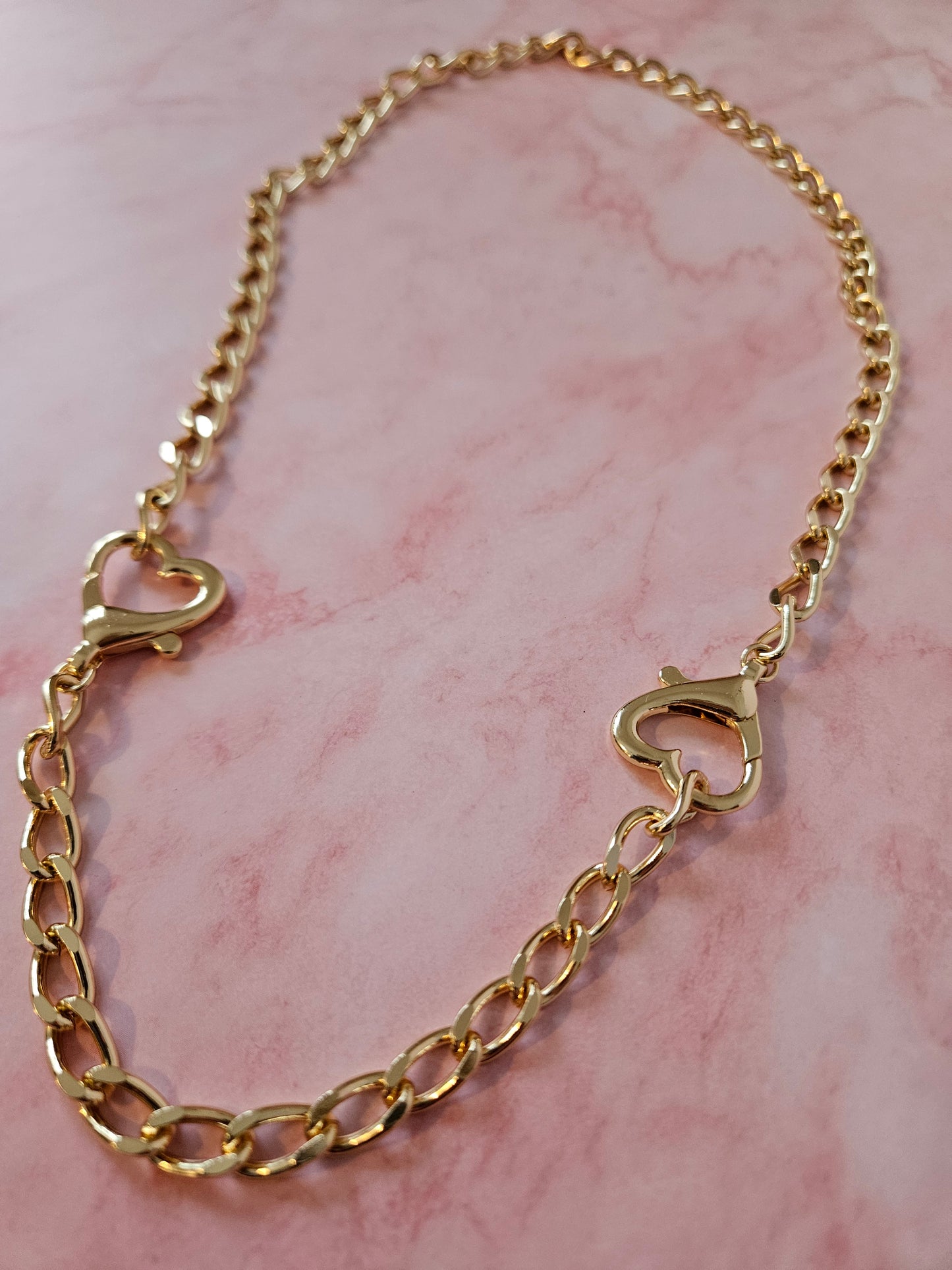 Halskettenverlängerung / Armband mit Herz Karabiner für Choker in Gold