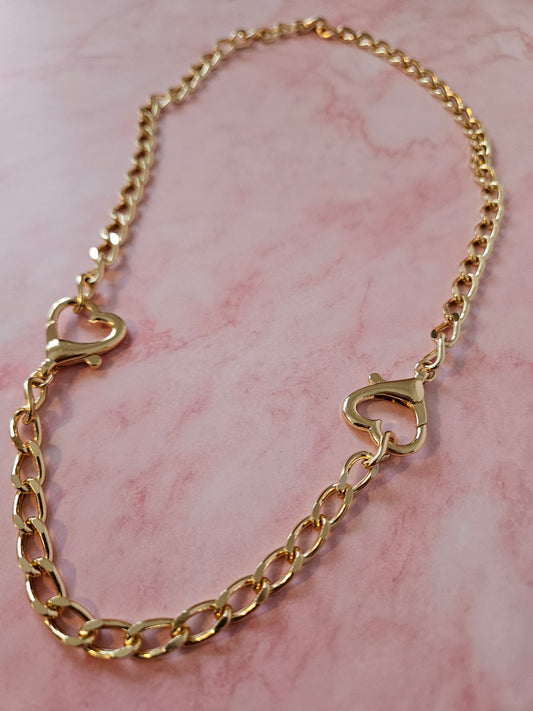 Halskettenverlängerung / Armband mit Herz Karabiner für Choker in Gold