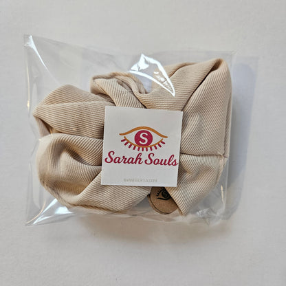 Koreanisches Haargummi Scrunchie beige