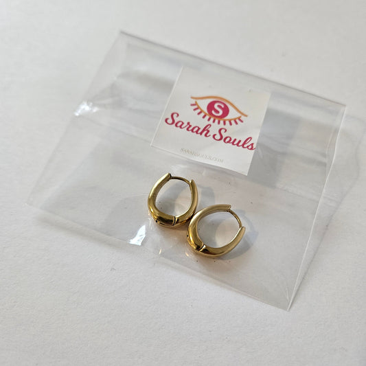 20mm Diamond Eye Gold Plated Earrings