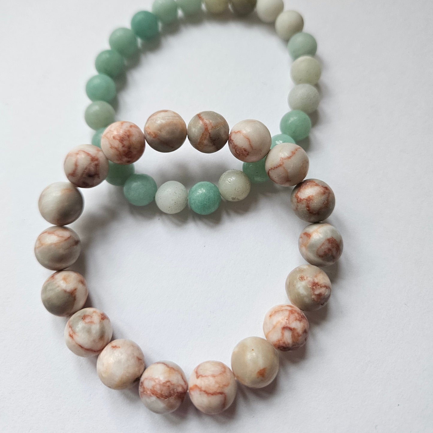 Armband Natural Flow – Achat & Jade Amazonit hellblau