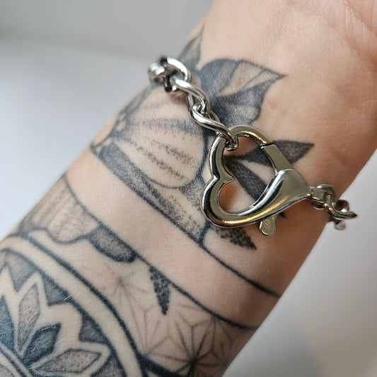 Halskettenverlängerung / Armband mit Herz Karabiner für Choker in silber