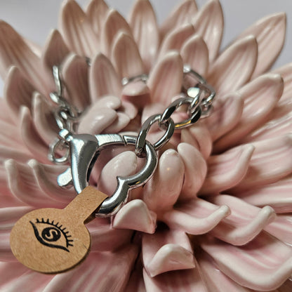 Halskettenverlängerung / Armband mit Herz Karabiner für Choker in silber