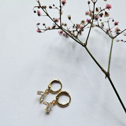 Ohrringe "Mixed Diamond" vergoldet 20mm Hoops