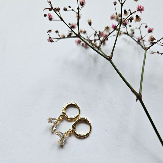 Ohrringe "Mixed Diamond" vergoldet 20mm Hoops