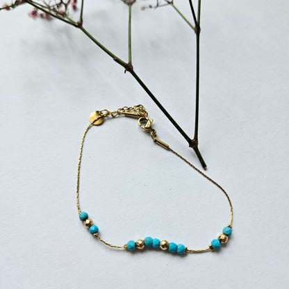 Armband Atlantis Edelstahl mit türkisen Natursteinperlen