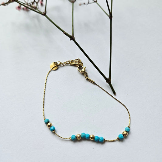Armband Atlantis Edelstahl mit türkisen Natursteinperlen
