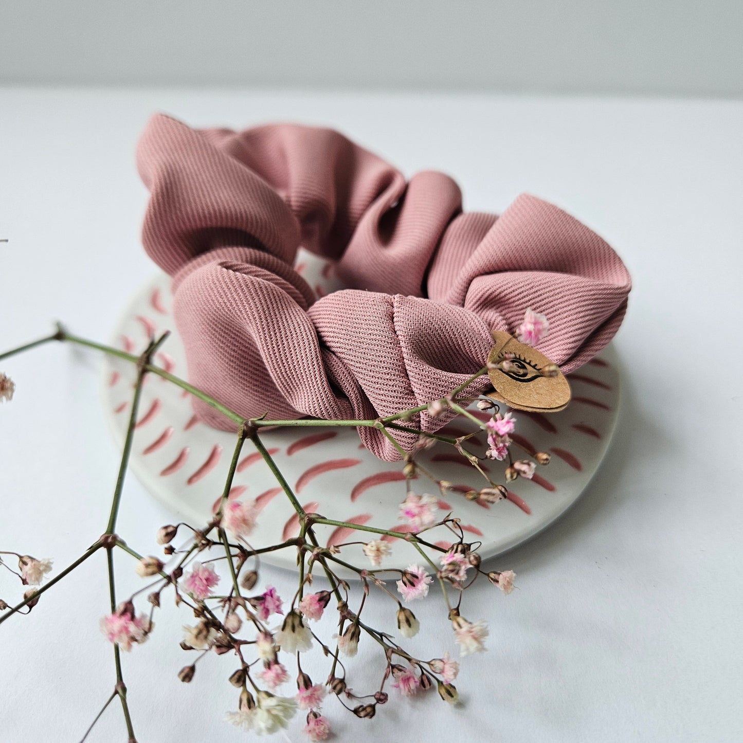 Koreanisches Haargummi Scrunchie rosa pink