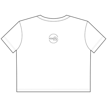 Yoga Lotus Cropped Tee — Women's Yoga Shirt with Lotus & Pose Graphic