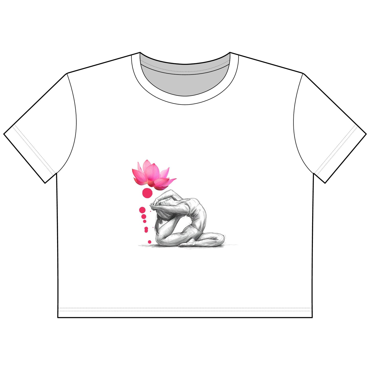 Yoga Lotus Cropped Tee — Women's Yoga Shirt with Lotus & Pose Graphic