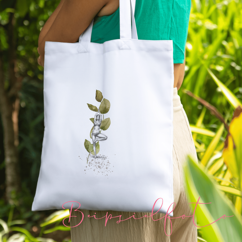 Yoga Tote Bag Tasche aus Bio-Baumwolle - yogagal innere Balance & Erdung